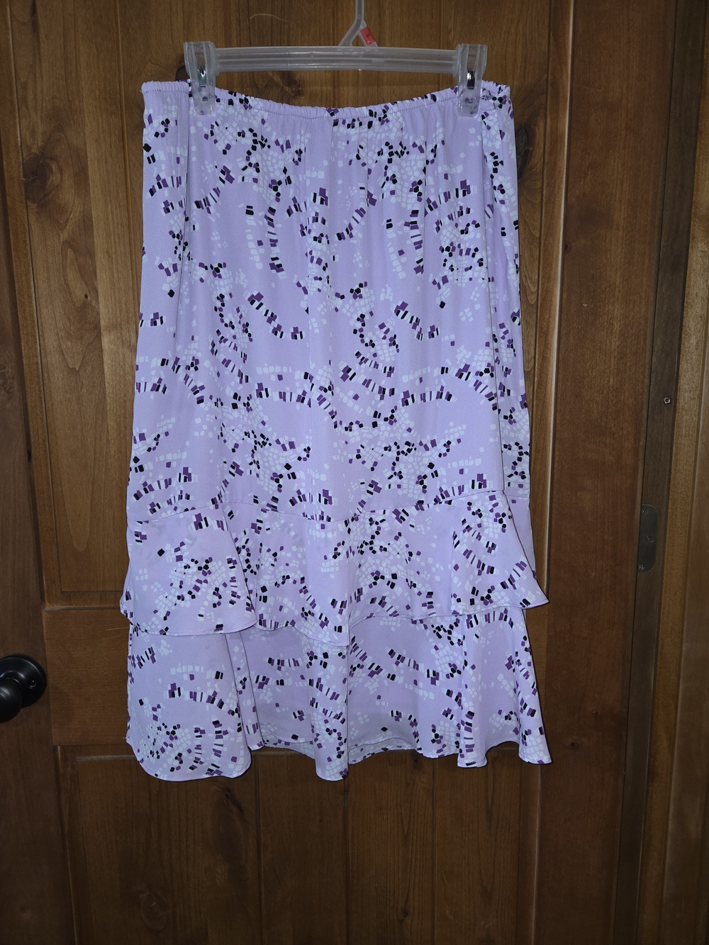 Christopher & Banks Lavender Printed Tiered Maxi Skirt